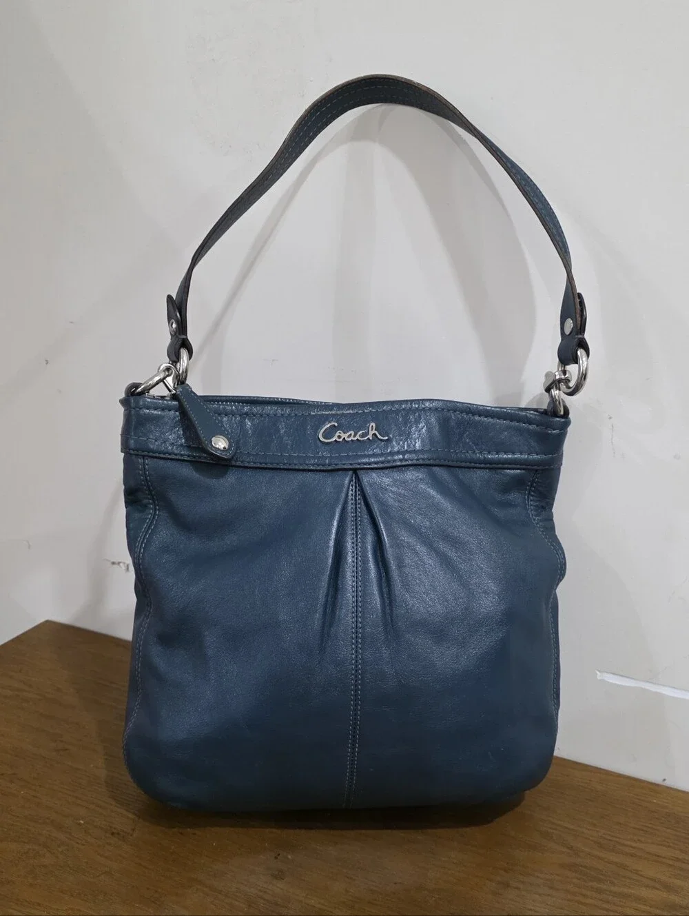 Coach Blue Navy Leather Shoulder Bag